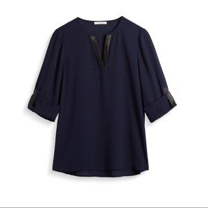 41Hawthorn Woodling Faux Leather Detail Blouse